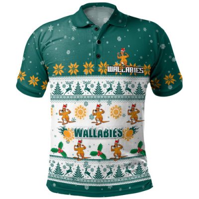 Australia Wallabies Christmas Custom Polo Shirt - Special Ugly Christmas Polo Shirt