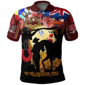 Australia Anzac Day Aboriginal Inspired Brown Polo Shirt - Custom The Aboriginal Inspired and Torres Strait Islander Commemorative Polo Shirt