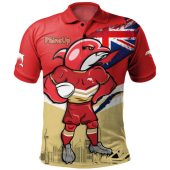 Redcliffe Dolphins Polo Shirt Custom For Die Hard Fan Australia Flag Scratch Style