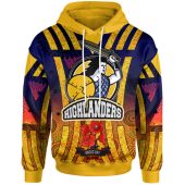 Otago Highlanders Rugby Hoodie -  Aboriginal Inspired Anzac Day Otago Highlanders With Poppy Flower Hoodie