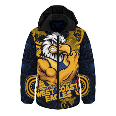 West Coast Eagles Hooded Padded Jacket Spirit Warriors Of The Game