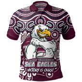 Manly Warringah Sea Eagles Polo Shirt Aboriginal Inspired Tough Fan Rugby For Life Ver 2.0