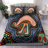 Australia Indigenous Bedding Set - Emu Aboriginal Inspired Dot Art Painting