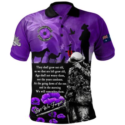 Australia Polo Shirt Anzac Day Remembering The Animals Victims Of War