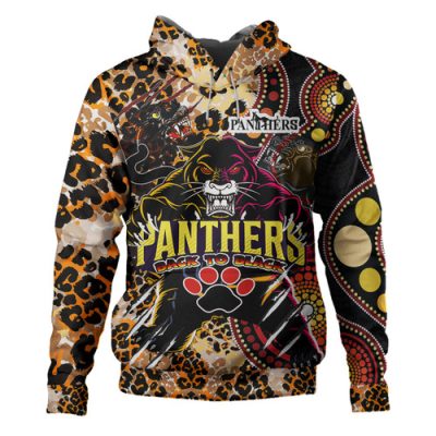 Penrith Panthers Custom Hoodie - Indigenous Wild Black Penrith Panthers Back To Black Scratch Style