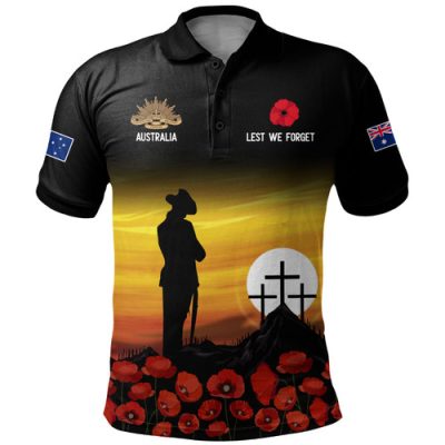 ( Custom ) Australia Polo Shirt Island Spirit TSI Drum And Warrior Sunrise Design
