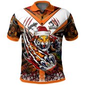 Australia Tigers Christmas Polo Shirt - Custom Merry Tigers Christmas Indigenous Hoodie
