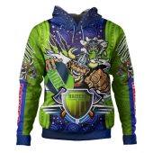 Canberra Raiders Custom Hoodie - Indigenous Vikings Power Scratch Style Hoodie