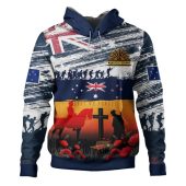 Australian and New Zealand Army Corps Anzac Day Custom Hoodie - For The Fallen, Lest We Forget