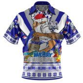 Canterbury-Bankstown Bulldogs Christmas Custom Polo Shirt - Bulldogs Santa Aussie Big Things Polo Shirt