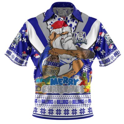 Canterbury-Bankstown Bulldogs Christmas Custom Polo Shirt - Bulldogs Santa Aussie Big Things Polo Shirt