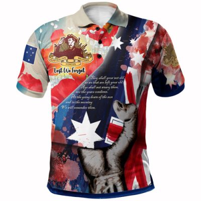 Australia Anzac Day Custom Patronage Polo Shirt - Anzac Spirit Bloods In My Veins