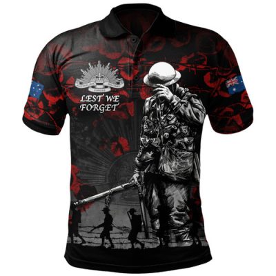 Australia Polo Shirt Anzac Day Poppy Pride Honoring The Fallen