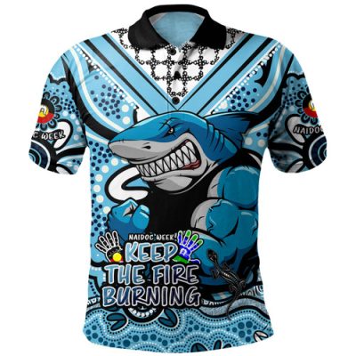 Cronulla-Sutherland Sharks Polo Shirt Aboriginal Inspired Naidoc Week Custom For Die Hard Fan Supporters