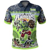 Canberra Raiders Christmas Polo Shirt - Custom Merry Viking Canberra Raiders Christmas Indigenous Polo Shirt