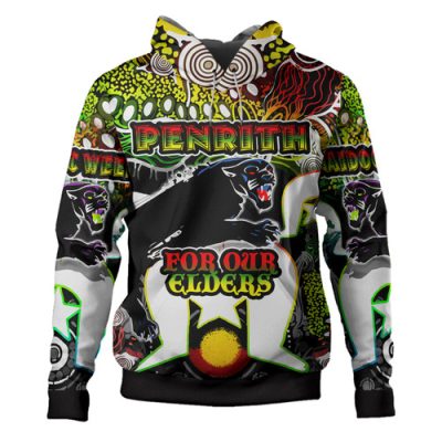 Penrith Panthers Naidoc Week Hoodie - Custom Indigenous Penrith Panthers For Our Elders Watercolour Style Hoodie