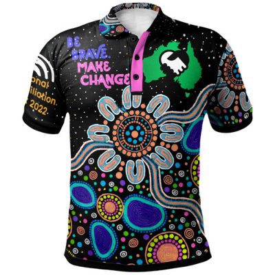 Australia National Reconciliation Week Polo Shirt - "Be Brave, Make Change" Reconciliation Day Polo Shirt