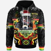 Penrith Panthers Christmas Hoodie - Custom Christmas Indigenous Penrith Panthers Personalised Name And Number Hoodie