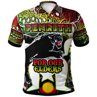 Penrith Panthers Naidoc Polo Shirt - Custom Indigenous Penrith Panthers For Our Elders Watercolour Style Polo Shirt