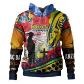 Parramatta Eels Anzac Watercolor Custom Hoodie - Parramatta Eels Anzac Day Commemoration Poppy Flower Hoodie