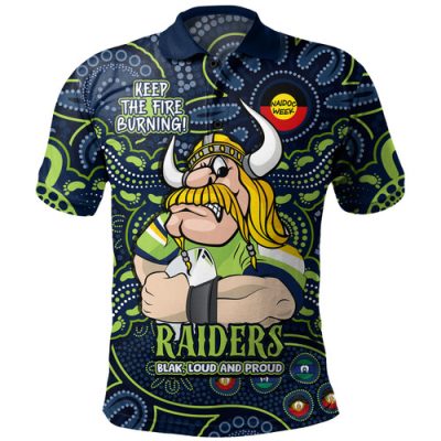 Canberra Raiders Naidoc Custom Polo Shirt - Aboriginal Inspired Torres Strait Polo Shirt