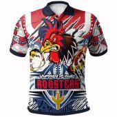 Sydney Roosters Custom Polo Shirt - Super Indigenous East Victory Is Our Scratch Style Polo Shirt