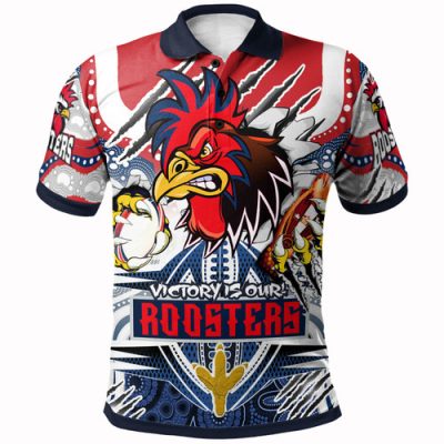 Sydney Roosters Custom Polo Shirt - Super Indigenous East Victory Is Our Scratch Style Polo Shirt