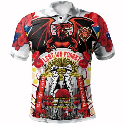 St. George Illawarra Dragons Anzac Custom Polo Shirt - Dragons ANZAC Day Commemoration