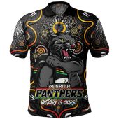 Penrith Panthers Polo Shirt Aboriginal Pattern Inspired Victory Is Ours