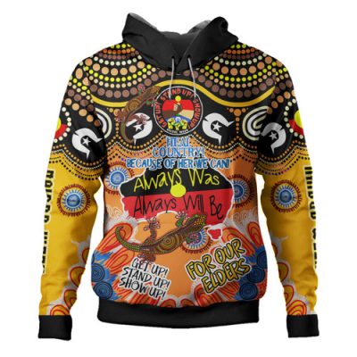 Australia Naidoc Week Custom Hoodie - Naidoc Week Timeline With Aboriginal Inspired Dot Art Painting And Aussie Gecko