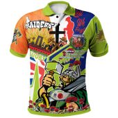 Canberra Raiders Polo Shirt - Custom Remembrance Canberra Raiders Anzac Quote With Poppy And Rosemary Polo Shirt