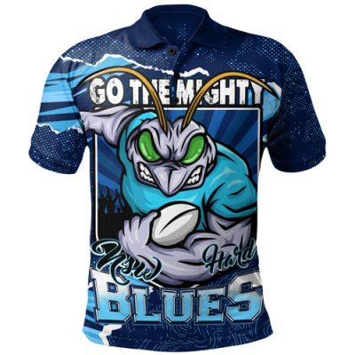 New South Wales Blues Polo Shirt NSW Rampage Cockroaches Edition