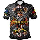 Australia Naidoc Week Broncos Polo Shirt - Bronx For Our Elders Aboriginal Inspired Polo Shirt Blue