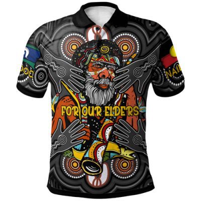 Australia Naidoc Week Broncos Polo Shirt - Bronx For Our Elders Aboriginal Inspired Polo Shirt Blue
