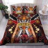 Australia Tigers Anzac Day Watercolour Bedding Set - Custom Remembrance Tigers With Poppy Flower