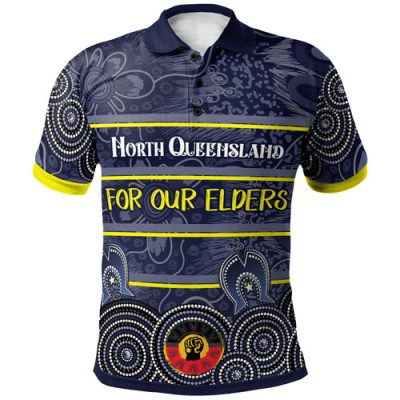 North Queensland Cowboys Naidoc Polo Shirt - Custom Cowboys Naidoc For Our Elders Aboriginal Inspired Polo Shirt