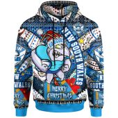 Cockroaches  Christmas Hoodie - Custom NSW Blues Cockroaches Mascot With Aboriginal Inspired Christmas Hoodie
