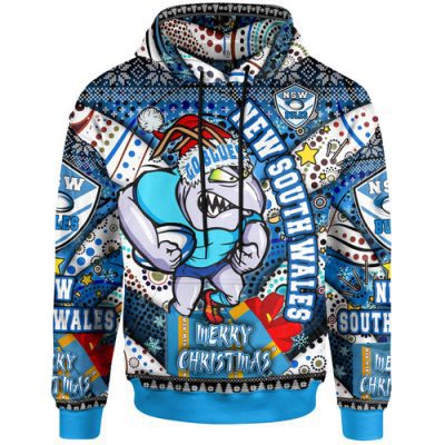 Cockroaches  Christmas Hoodie - Custom NSW Blues Cockroaches Mascot With Aboriginal Inspired Christmas Hoodie