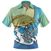 Australia Fishing Aboriginal Fishing Custom Polo Shirt - Love Fishing Murray Cod In Aboriginal Art Patterns Polo Shirt