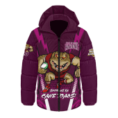 Queensland Maroons Hooded Padded Jacket Custom State Of Origin 2024 Show Us Ya Cane Toads!