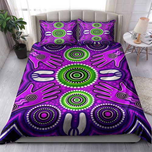 Australia Indigenous Bedding Set - Aboriginal Inspired Meeting and unity concept Australia Indigenous Bedding Set - Aboriginal Inspired Meeting and unity concept