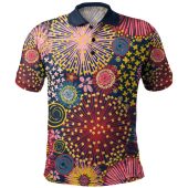 Australia Blooming Bright Flowers Polo Shirt - Blooming Bright Flowers Meadow Seamless Art Inspired Polo Shirt