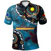 Indigenous All Stars Custom Polo Shirt - Dreamtime Turtles With Indigenous Cultures Flag Polo Shirt
