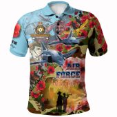 The RAAF Anzac Spirit Camouflage Polo Shirt - Royal Air Force Anzac Memorial Poppy Flower