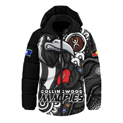 Collingwood Hooded Padded Jacket Power Through Generations NAIDOC Edition