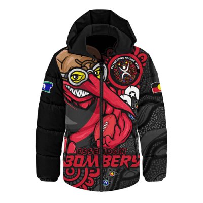 Essendon Hooded Padded Jacket Power Through Generations NAIDOC Edition