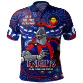 Newcastle Knights Polo Shirt Custom Naidoc Week 2024 Aboriginal Pattern And Torres Strait Islander Inspired