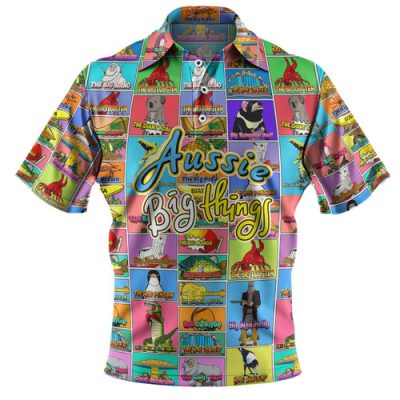 Australia Polo Shirt - Australia's Iconic Big Things Postage Stamps Style Polo Shirt