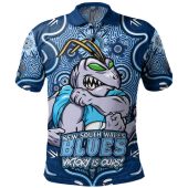 New South Wales Blues Polo Shirt Aboriginal Pattern Inspired Victory Is Ours