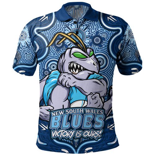 New South Wales Blues Polo Shirt Aboriginal Pattern Inspired Victory Is Ours New South Wales Blues Polo Shirt Aboriginal Pattern Inspired Victory Is Ours